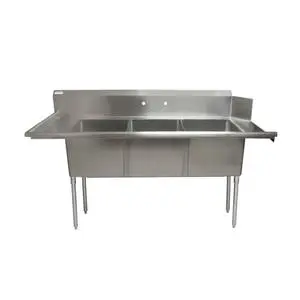 BK Resources 72" Soiled Dishtable & 3 Compartment Sink Combo Unit - BKSDT-3-1820-14-LSPG