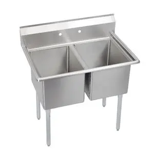 Falcon Food Service 16" x 20" (2) Compartment Stainless Steel Commercial Sink - E2C-16X20-0