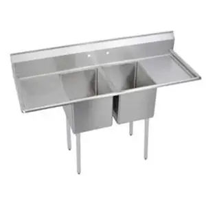 Falcon Food Service 16" x 20" (2) Compartment Stainless Steel Commercial Sink - E2C-16X20-2-18