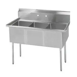 Falcon Food Service 16" x 20" (3) Compartment Stainless Steel Commercial Sink - E3C-16X20-0