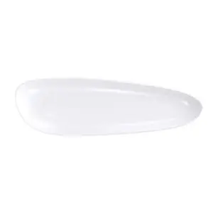 Mood Bright White 16.25" x 6.5" Freeform Porcelain Platter