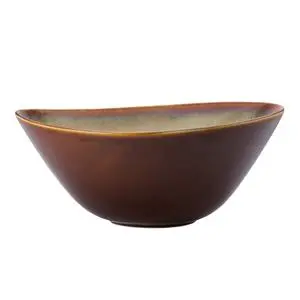 Rustic Sama 14 oz Two-Tone Porcelain Soup Bowl - 3 Doz