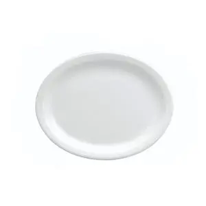 Tundra Bone White 13"Wide Rim Oval Porcelain Platter - 1 Doz