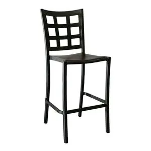 Grosfillex Plazza Black Indoor Stacking Barstool - 8 Per Set - UT640017