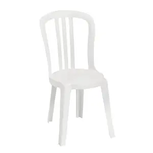 Grosfillex Miami Bistro White Resin Stacking Side Chair - 4 Per Case - US495004