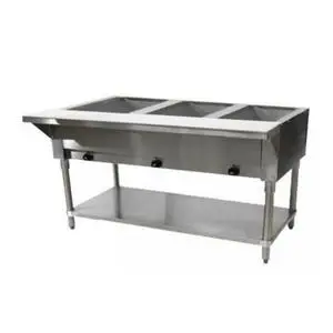 Falcon Food Service 3 Well Natural Gas Steam Table w/ Adjustable Undershelf - HFT-3-NG
