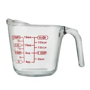 16 oz. Fully Tempered Glass Measuring Cup - 4 Per Case