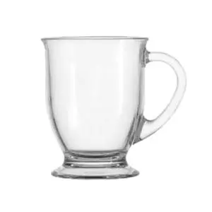 16 oz. Footed Glass Café Coffee Mug - 6 Per Case