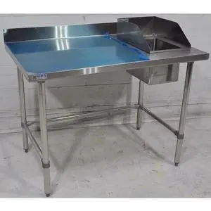 GSW USA 48x30 work table W/backsplash, prep sink Open Base W/Bracing - WT-PS3048R W/OPEN BASE AND BRACING