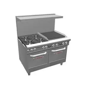 Southbend Ultimate Series Gas 4 Burner range w/ 24" Right Charbroiler - 4481EE-2CR
