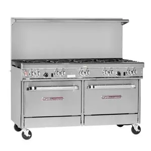 Southbend Ultimate 60" 9 Burner Gas Range w/ 2 Left Pyromax Burners - 4603AA-6L