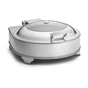 TableCraft 6 Qt. Electric Round Chafer Dish w/ Holding Stand - CW40164