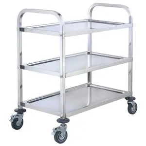 Winco Stainless Steel 3-Tier 37" x 19" Utility Trolley - SUC-50