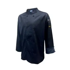 Thunder Group Chef Regalia Men's Black Long Sleeve Chef Jacket - X-Large - CJ304BKXL