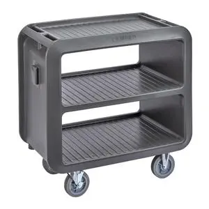 Cambro SC230S110 3 Shelf Open Design Polyethylene Pro Service Cart - Black