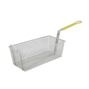 Winco Nickel Plated Wire Mesh 17" x 8-3/8" x 6" Fry Basket - FB-40