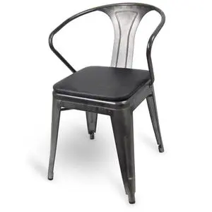 Just Chair Manufaturing G42518A-PS-COM Industrial Galvanized Welded Frame Stacking Arm Chair