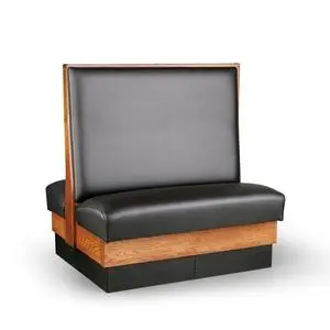 Just Chair Manufaturing JBD-WSS-60-GR1/COM 60"H Double Sided Custom Wood Plank Frame Booth
