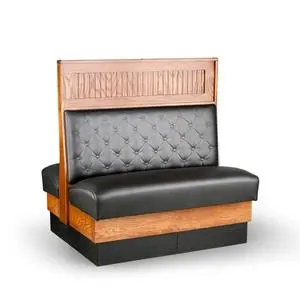 Just Chair Manufaturing JBD-WSS-SBT-60-GR1/COM 60"H Double Sided Custom Wood Plank Frame Booth