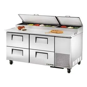 True 67" S/s Pizza Prep Cooler 20.6 Cu.Ft w/ 4 Drawers - TPP-AT-67D-4-HC
