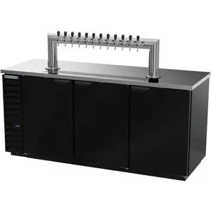 Beverage Air 72" Black Four Keg Draft Beer Cooler w/ 12 Tap Tower - DD78HC-B-12T
