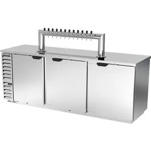 Beverage Air 72" Stainless Four Keg Draft Beer Cooler w/ 12 Tap Tower - DD94HC-1-S-12T