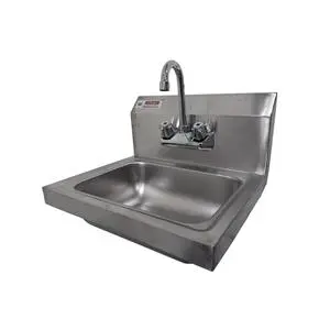 Peach Foodservice PHS-17 17" Deep 16 Gauge Stainless Steel Hand Sink w/ Drain Basket