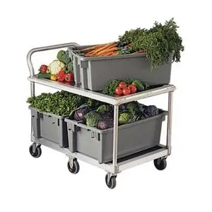 New Age 1410 50.5" x 29" Welded Aluminum Mobile Wet Produce Cart