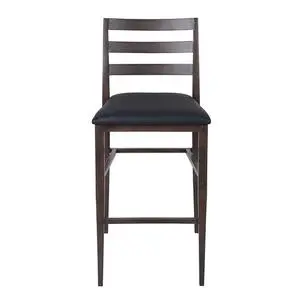 H&D Commercial Seating 6245B Heavy Duty Metal Barstool w/ Wooden Walnut Grain Finish