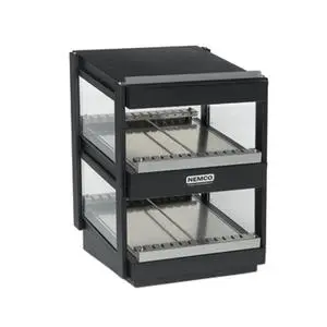 Nemco 6480-18-B Black 18" x 19.75" 2-Tier Heated Shelf Merchandiser - 120v