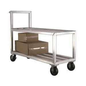 New Age NS557 60" Mobile 2 Tier All Welded Aluminum Flat Shelf Hand Truck