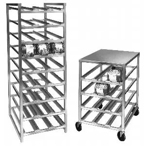 Channel Manufacturing Aluminum Top Mobile Can Rack - 72 #10 cans - CSR-4M
