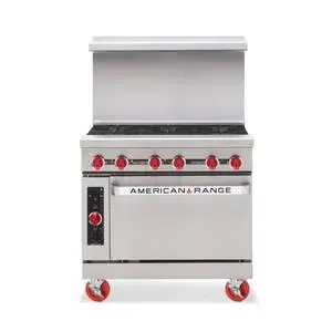 American Range 36" Commercial (6) Burner Gas Range w/ Convection Oven - AR-6-C