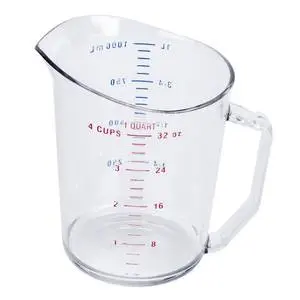 Cambro 1 Dozen 1 Quart Polycarbonate Measuring Cups - 100MCCW135