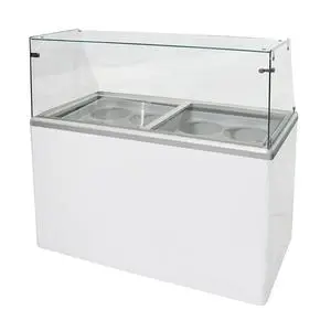 Excellence Commercial Products Ice Cream 8 Flavor Curved Guard Dipping Freezer Cabinet - EDC-8HC