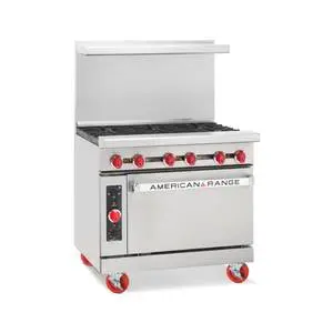 American Range 36" Commercial (6) Burner Gas Range w/ (1) Standard Oven - AR-6