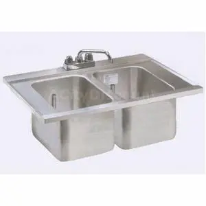 Supreme Metal 3 Compartment Drop In Bar Sink w/ 14" L x 10" W x 10" D Bowl - DBS-3