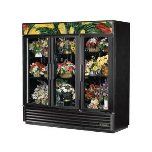 True 72 Cu.Ft Floral Display Cooler 3 Swing Glass Doors - GDM-72FC-HC~TSL01