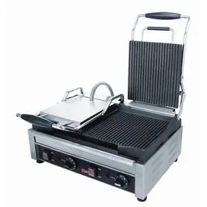 Grindmaster-Cecilware Double Flat Panini Grill Sandwich Quesadilla Press 240 v - SG2LF