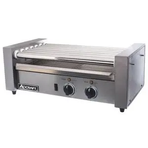 Adcraft 18 Hot Dog Roller Grill Stainless 7 Rollers & Dual Control - RG-07