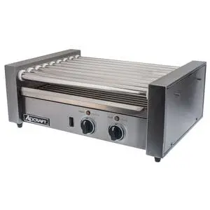 Adcraft Stainless Concession 24 Hot Dog 9 Roller Grill Dual Control - RG-09