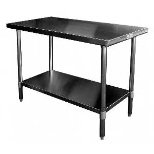 GSW USA 30" x 60" Stainless Work Top Table w/ Undershelf - WT-E3060