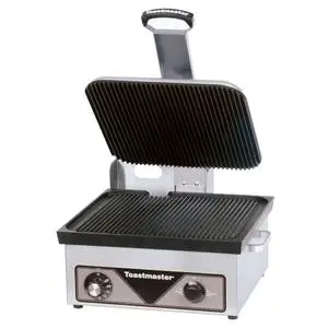 Toastmaster Electric Sandwich Panini Grill Adjustable Grooved Surface - A710PA6