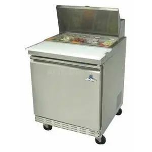 Ascend 27.5in Sandwich Prep Cooler Table 6 Cu.Ft Holds 8 Pans - JSP-2708