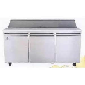 Ascend 72in Sandwich Prep Cooler Table Stainless Holds 18 Pans - JSP-7218