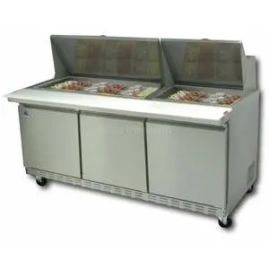 Ascend 72in Mega Top Sandwich Prep Cooler Table S/s Holds 27 Pans - JMP-7230