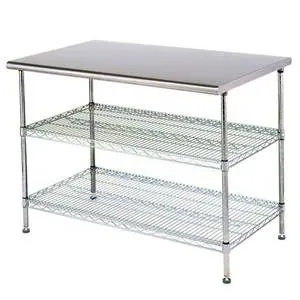 Eagle Group AdjusTable Work Table 24 x 60 x 34 Stainless Steel Work Top - T2460EBW