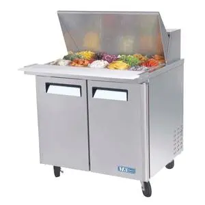 Turbo Air 36in Cold Air Mega Top Cooler Sandwich Salad Prep w/ 15 Pans - MST-36-15-N6