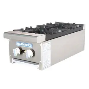 Radiance 12" Counter Top 2 Burner Gas Commercial Hotplate 64,000 btu - TAHP-12-2