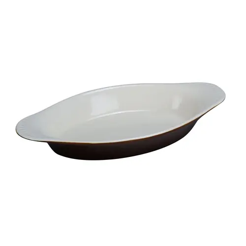 Yanco China CO-15-B Accessories White/Brown Porcelain 15 oz. Welsh Rarebit-3 Doz